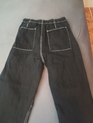 Pantalón Techwear Negro | Costuras Blancas