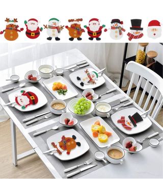 8 Portaposate Natale - Babbo Natale, pupazzo di ne