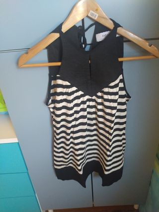 Top Zara rayas blanco-negro Talla S