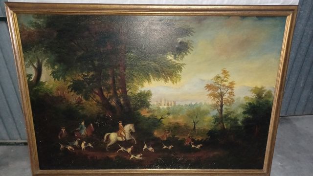 Cuadro caza siglo XIX