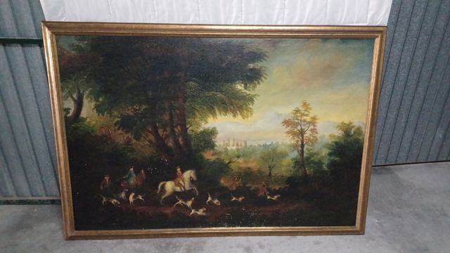 Cuadro caza siglo XIX