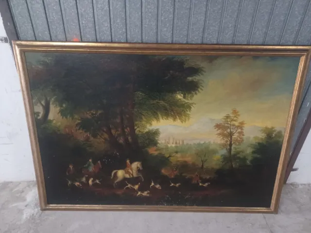 Cuadro caza siglo XIX