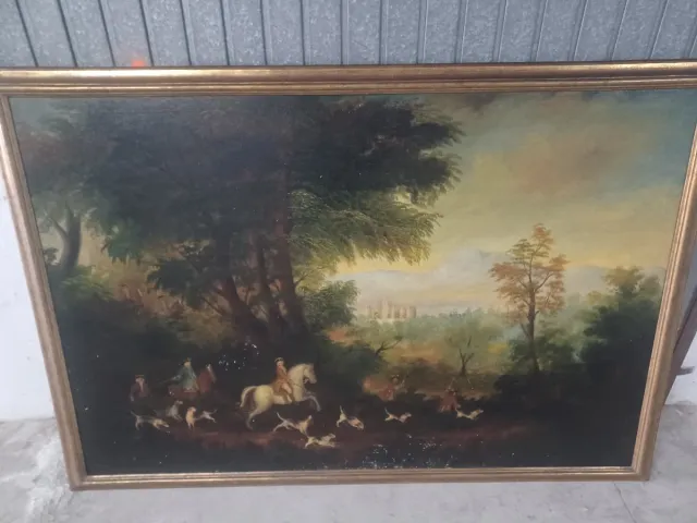 Cuadro caza siglo XIX