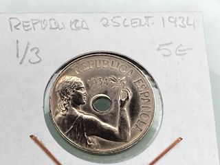 Moneda 25 céntimos España 1934