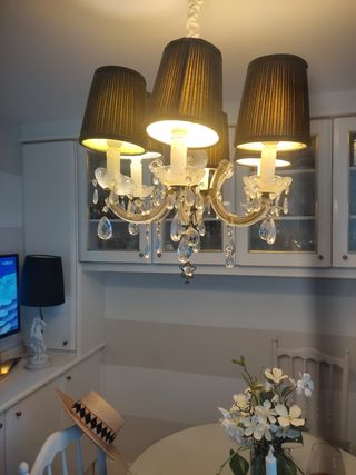 Lampara Cristal 6 brazos
