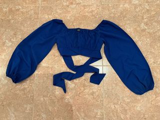 Top azul manga larga - Talla XS