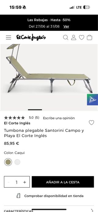 HAMACAS CORTE INGLÉS PLEGABLES - Azul
