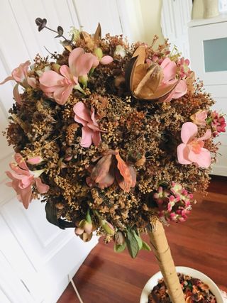Árbol decorativo flores secas con maceta