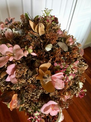 Árbol decorativo flores secas con maceta