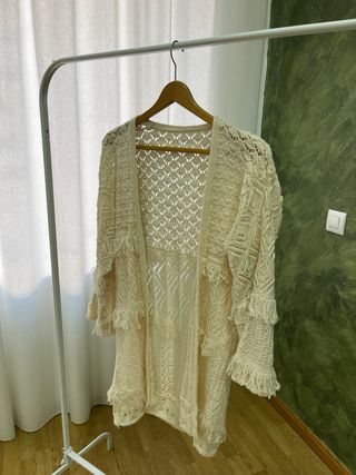 Chaqueta boho beige
