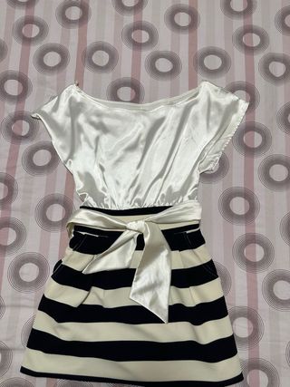 Vestido blanco & negro a rayas
