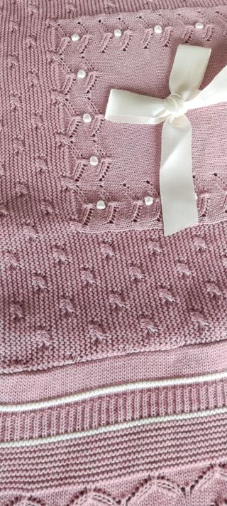 Toquilla bebé punto rosa
