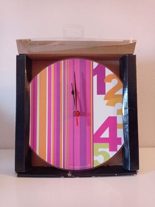Reloj Pared Rayas Colores