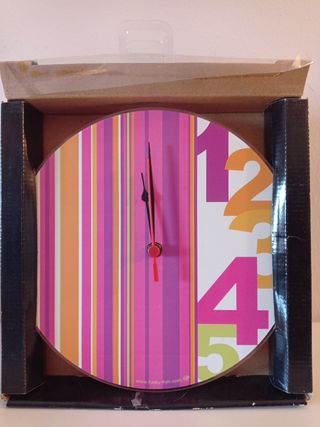 Reloj Pared Rayas Colores