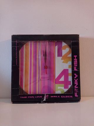 Reloj Pared Rayas Colores