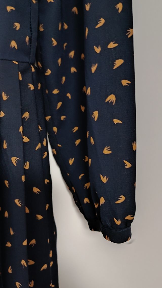 Vestido Mademoiselle R - Azul marino con estampado