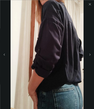 Camicia blu navy Bershka tg M