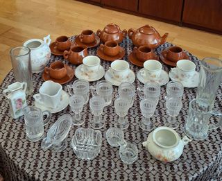 Juego té miniatura - vajilla porcelana