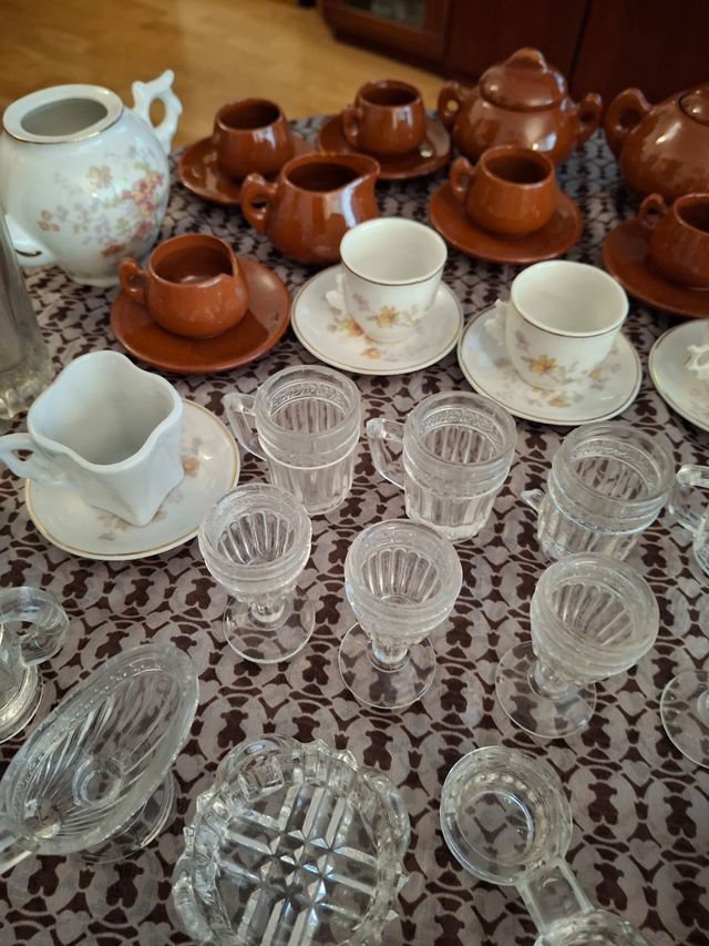 Juego té miniatura - vajilla porcelana