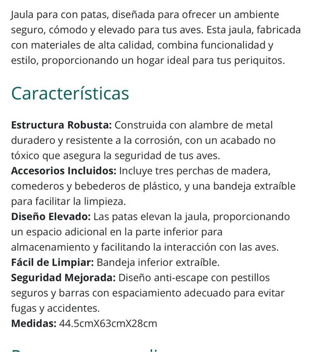 Jaula pajaros con soporte - Negra