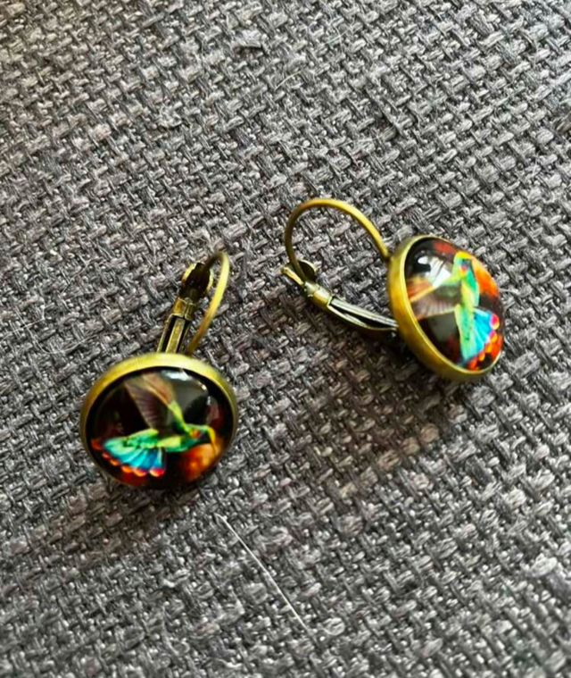 Pendientes colibrí: sin usar