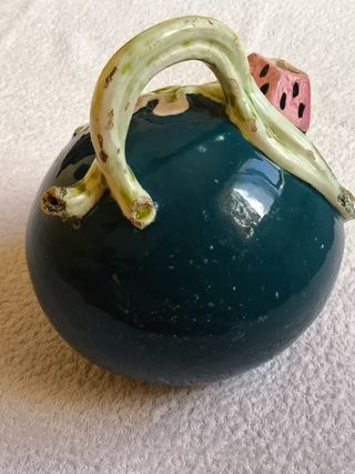 ANTIGUO BOTIJO  ESMALTADO PORCELANA FORMA SANDÍA