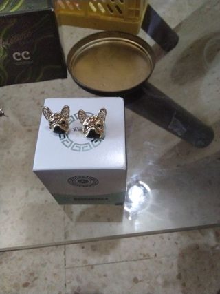 Pendientes Bulldog brillantes