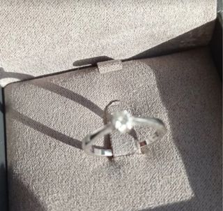 Anillo oro blanco diamante El Corte Inglés