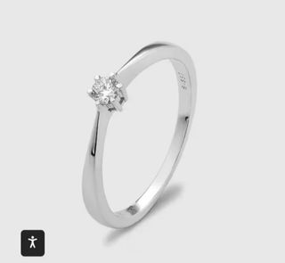Anillo oro blanco diamante El Corte Inglés