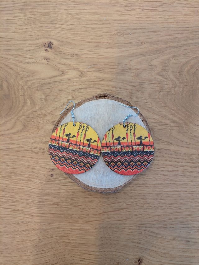 Pendientes madera étnicos - Nuevos