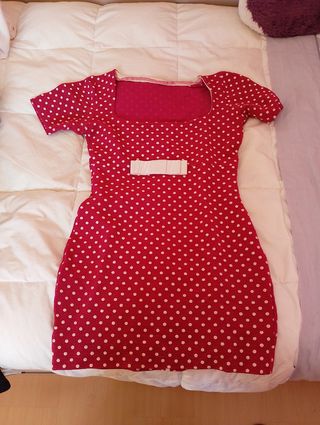 Vestido lunares rojo blanco talla M