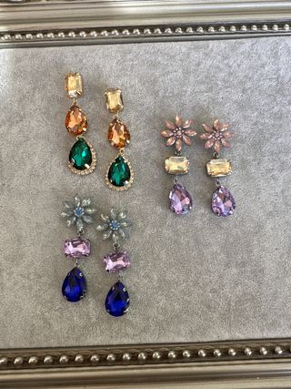 Pendientes circonitas - 3 unidades