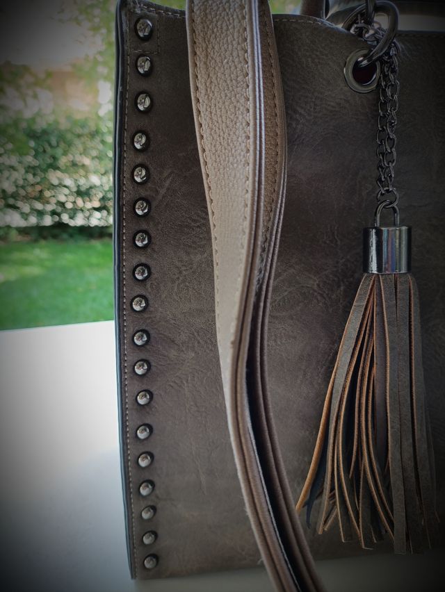 Borsa donna grigio/marrone 