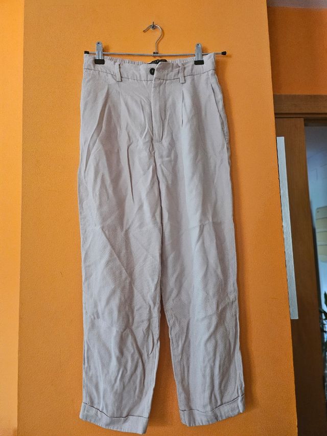 Pantalones beige - tiro alto