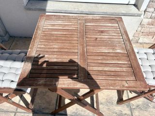 Mesa y 2 sillas jardín - Madera