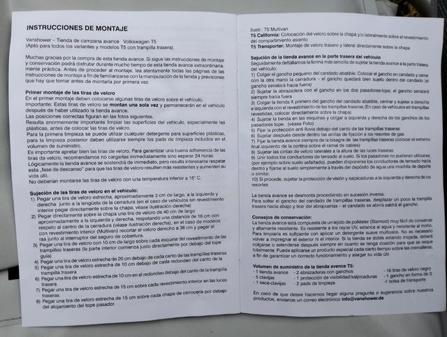 Tienda VW T5 -T6 Avance original