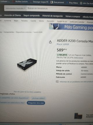 ADDER X200 - Conmutador KVM