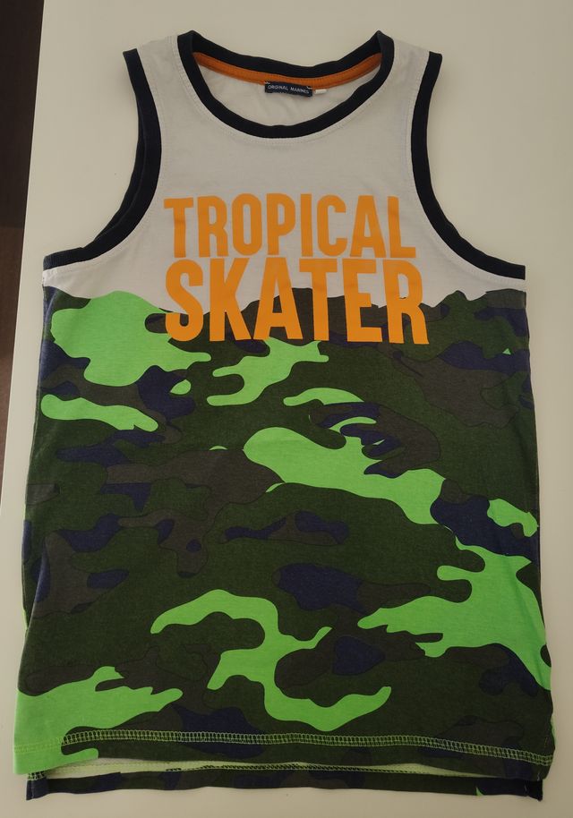 Canotta bambino, verde mimetico Original Marins