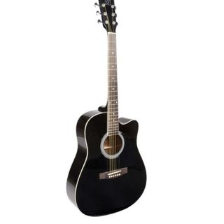Guitarra acústica negra + estuche