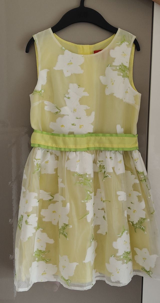 Vestito bimba cerimonia, giallo fiori