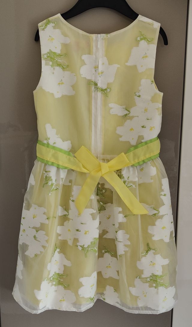 Vestito bimba cerimonia, giallo fiori