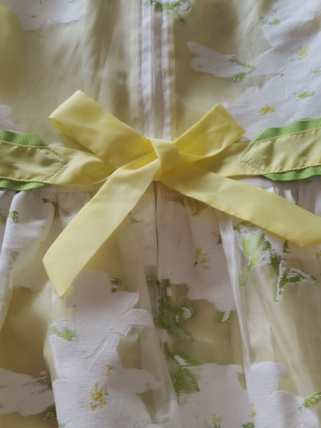 Vestito bimba cerimonia, giallo fiori