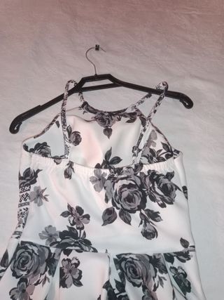 Vestito floreale bianco e nero tg S/M
