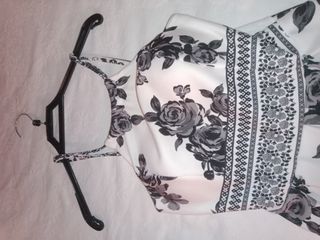 Vestito floreale bianco e nero tg S/M