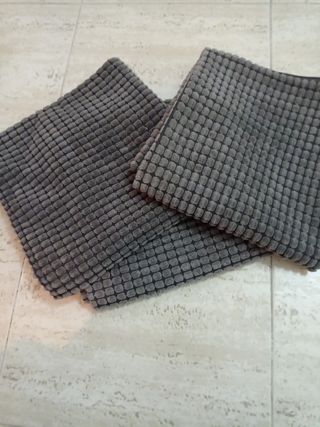Cojines chenilla gris - 3 uds