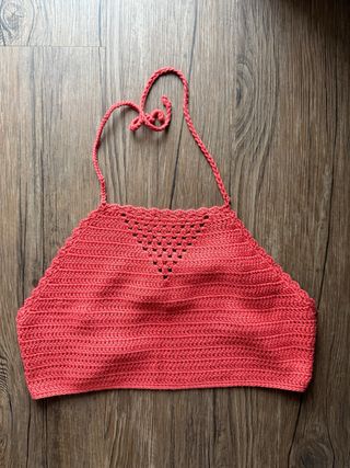 Top crochet rojo