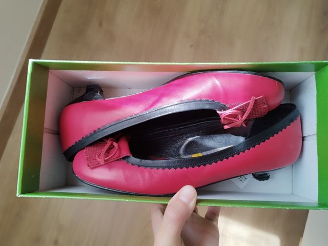 Zapatos Piel Rojos - Tacón Bajo