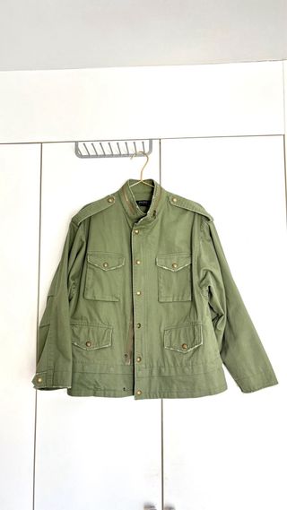Chaqueta militar verde + Plumas