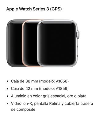 Apple Watch Serie 3 - 38mm Plata