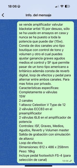 Blackstar Artist 15: Amplificador Valvular